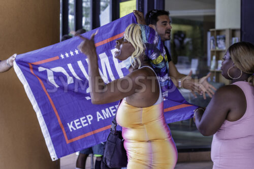 Angry homeless African American Black Lives Mater protester